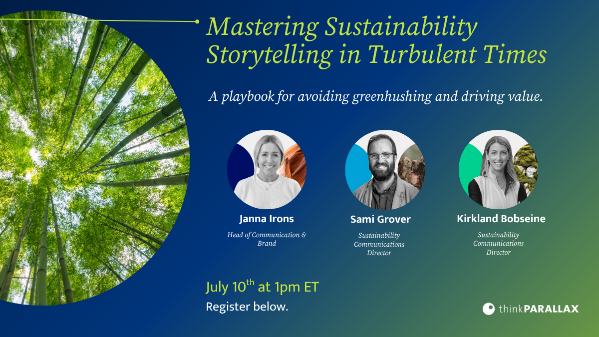 Upcoming webinar: Mastering your sustainability story in turbulent times